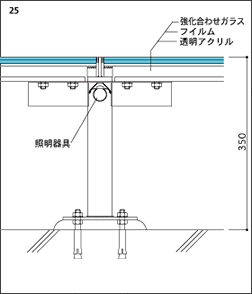 湖面ディスプレイ床断面詳細図