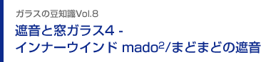 ガラスの豆知識VOL.8 遮音と窓ガラス4 - インナーウインド mado<sup>2</sup>/まどまどの遮音