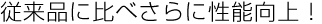 従来品に比べさらに性能向上！