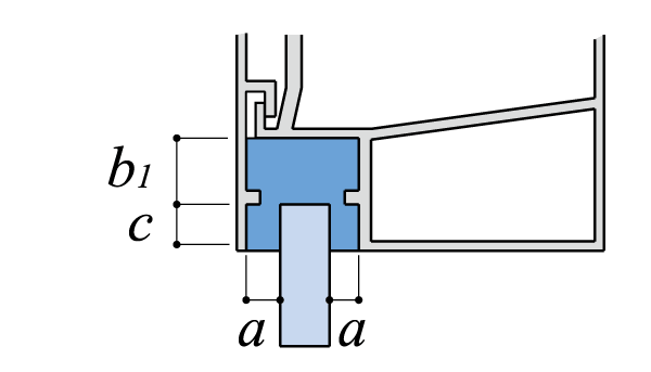 標準的なカーテンウォールの上部縦断面図