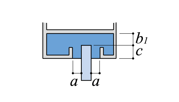 サッシ可動部の上部縦断面図