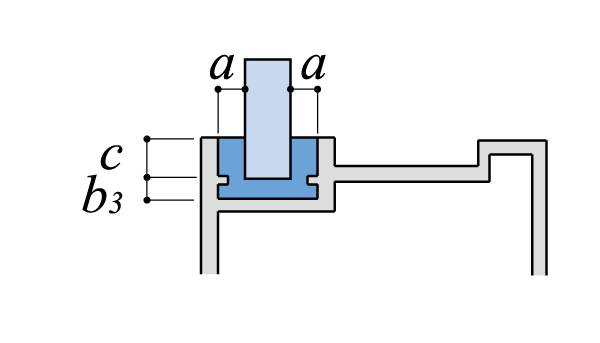 標準的なカーテンウォールの下部縦断面図