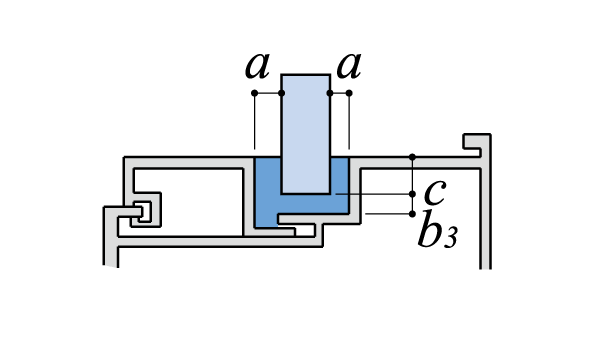 サッシ固定部の下部縦断面図