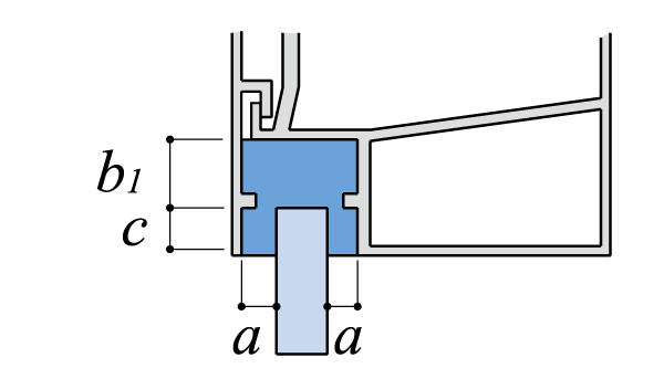 その他のガスケットサッシ固定部の上部縦断面図
