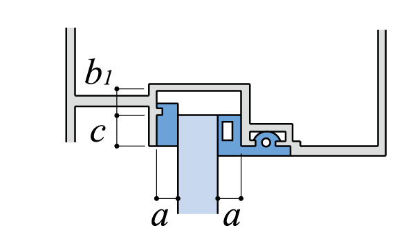 その他のガスケットサッシ固定部の上部縦断面図