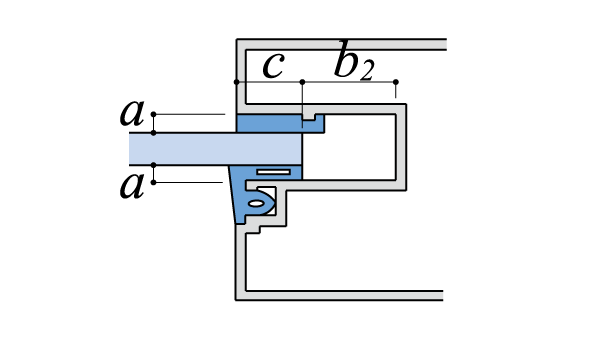 その他のガスケットサッシ固定部の左右部断面図