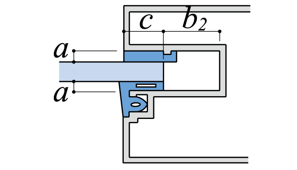 その他のガスケットサッシ固定部の左右部断面図