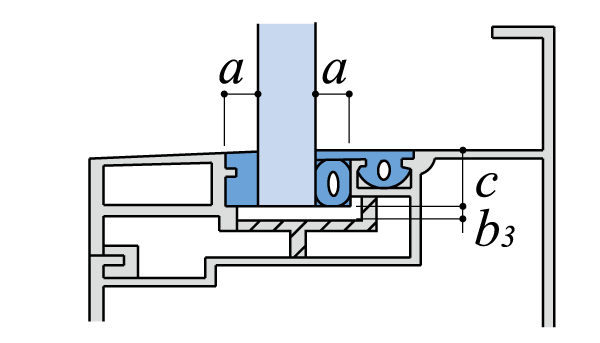 その他のガスケットサッシ固定部の下部縦断面図