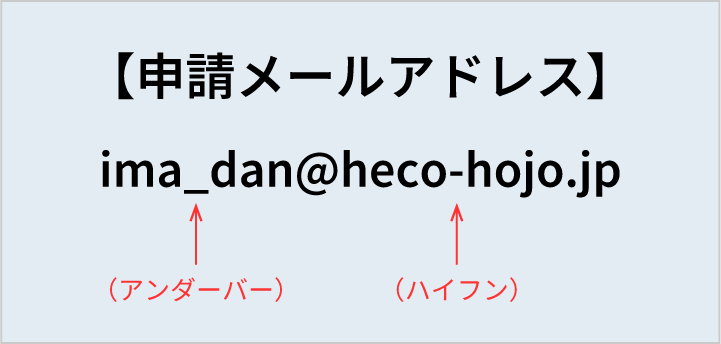 申請メールアドレス説明画像