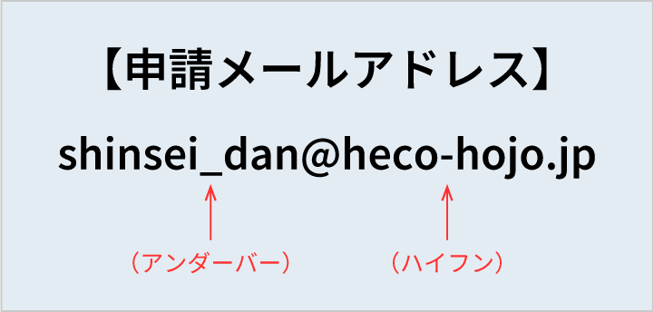 申請メールアドレス説明画像